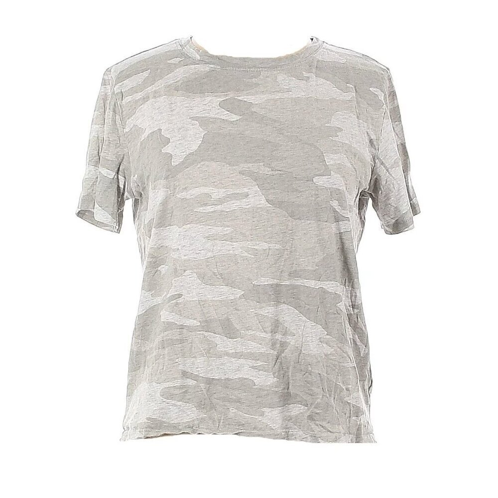 Splendid Women's Gray Camo Short Sleeve T-Shirt Medium